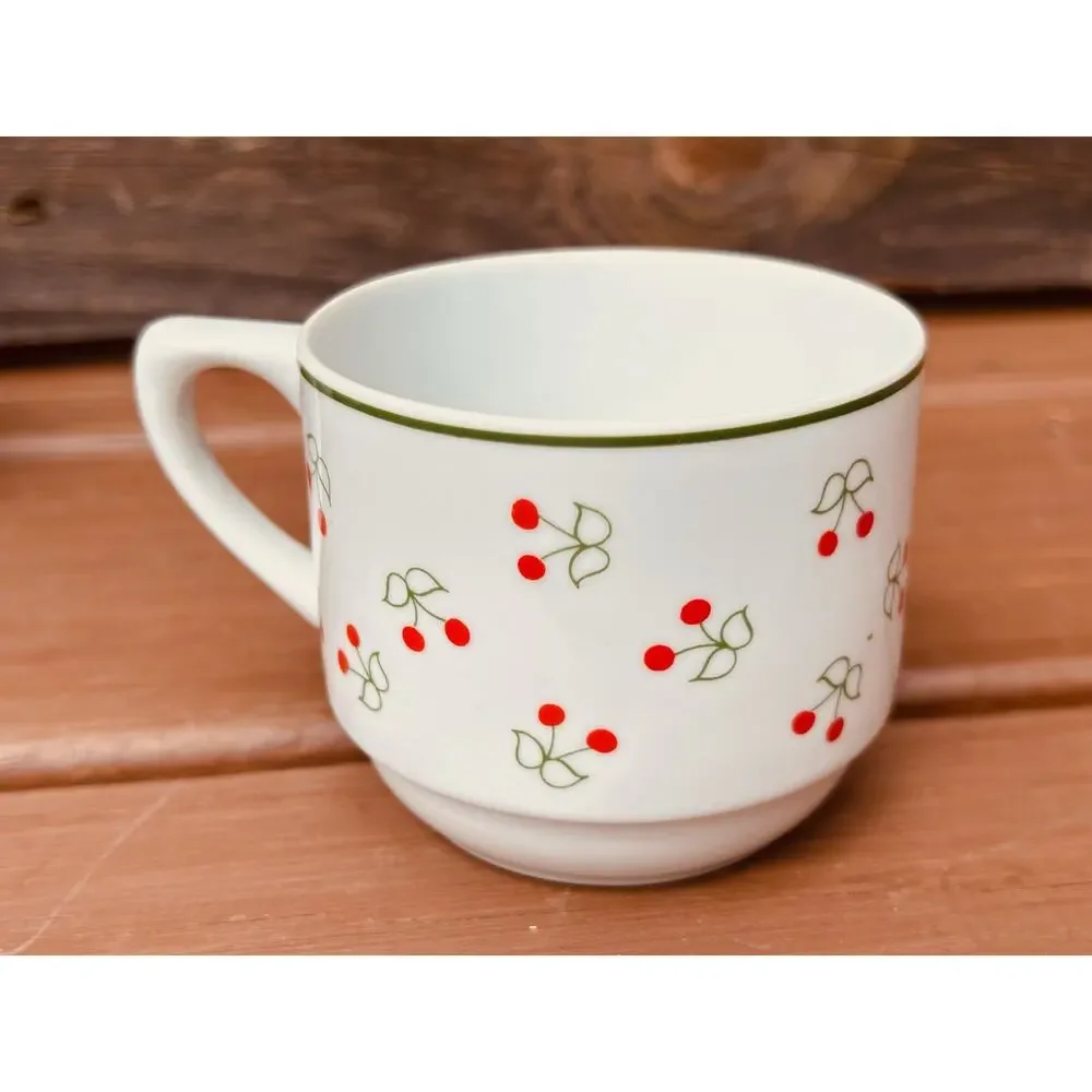 Vintage Porcelana Schmidt Brasil Cherry Pattern Dinnerware Set 16pc